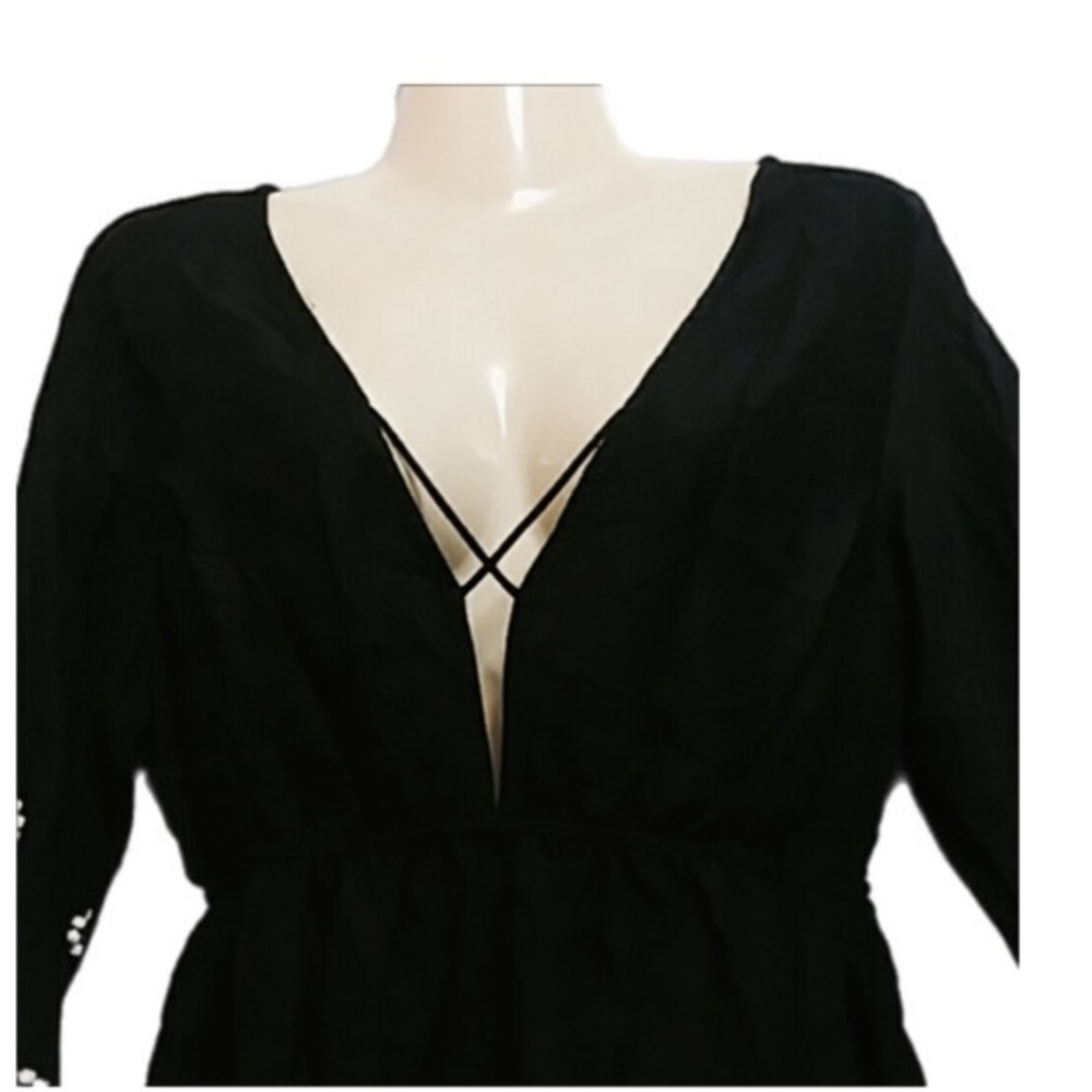 Romeo & Juliet Embroidered Black/White Lined Dress NWT - Picture 2 of 6